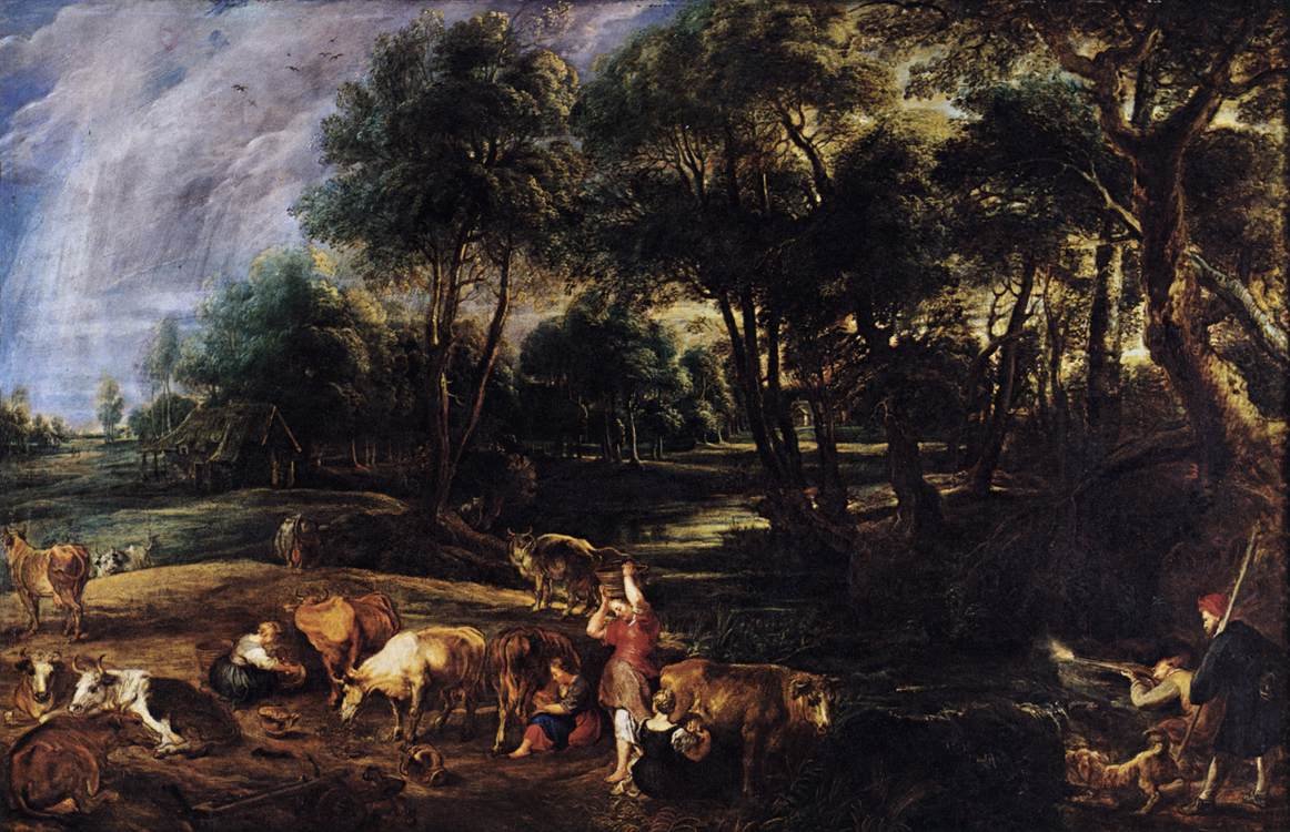 Táj tehenekkel és vadon élő állatokkal alkotó: Peter Paul Rubens
