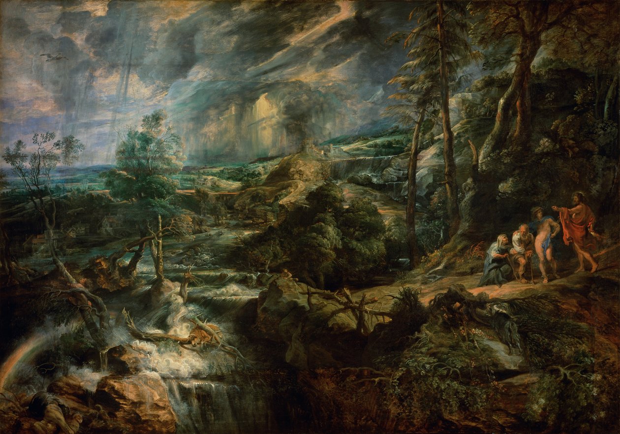 Tájkép Philemonnal és Baucisszal 1625 körül alkotó: Peter Paul Rubens