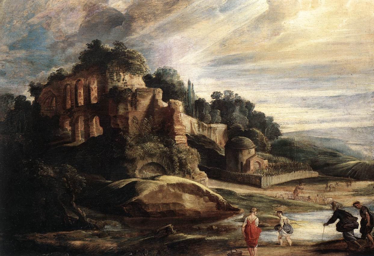 Tájkép a római Palatinus -hegy romjaival alkotó: Peter Paul Rubens