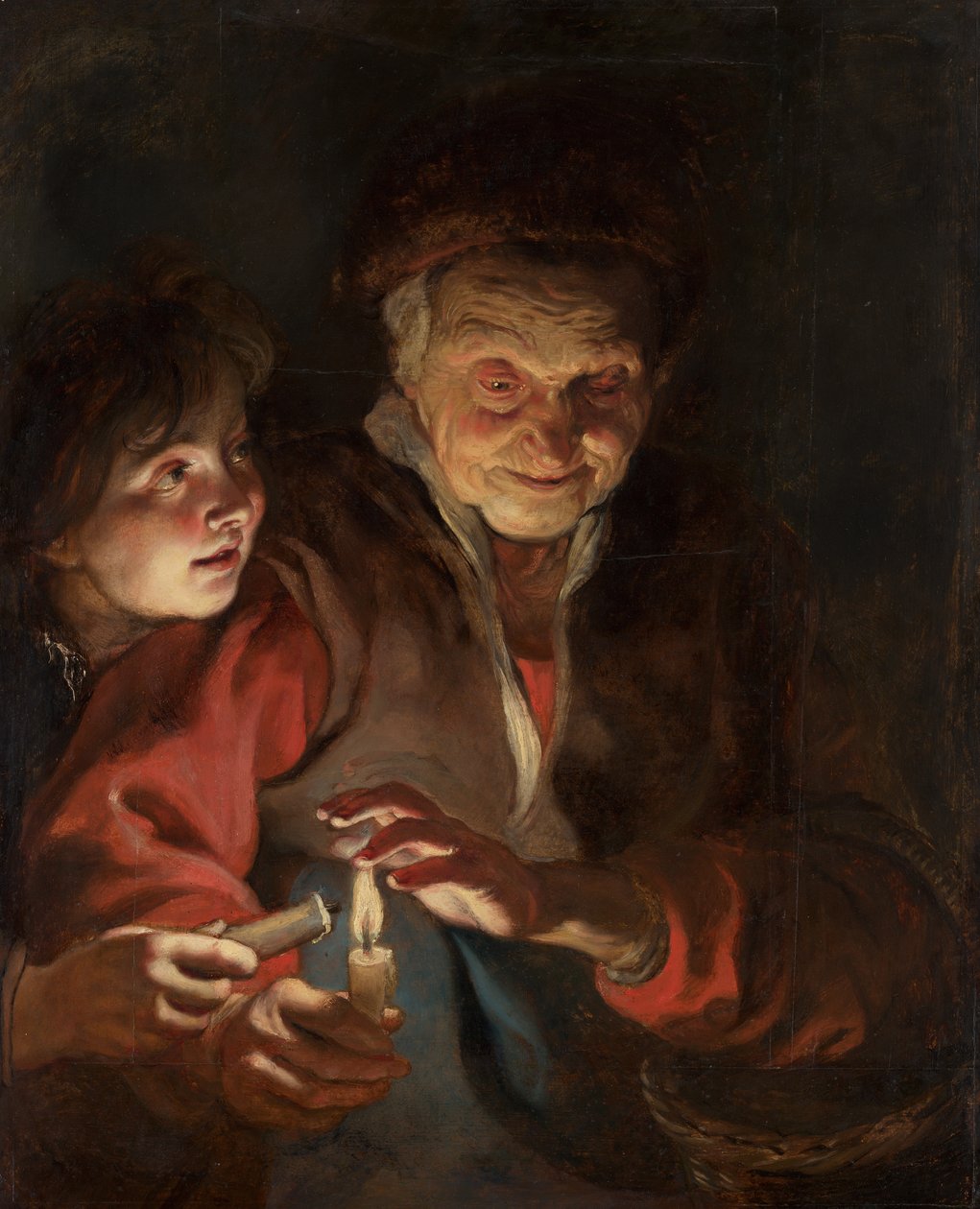 Öregasszony és fiú gyertyákkal, 1616-1617 körül alkotó: Peter Paul Rubens