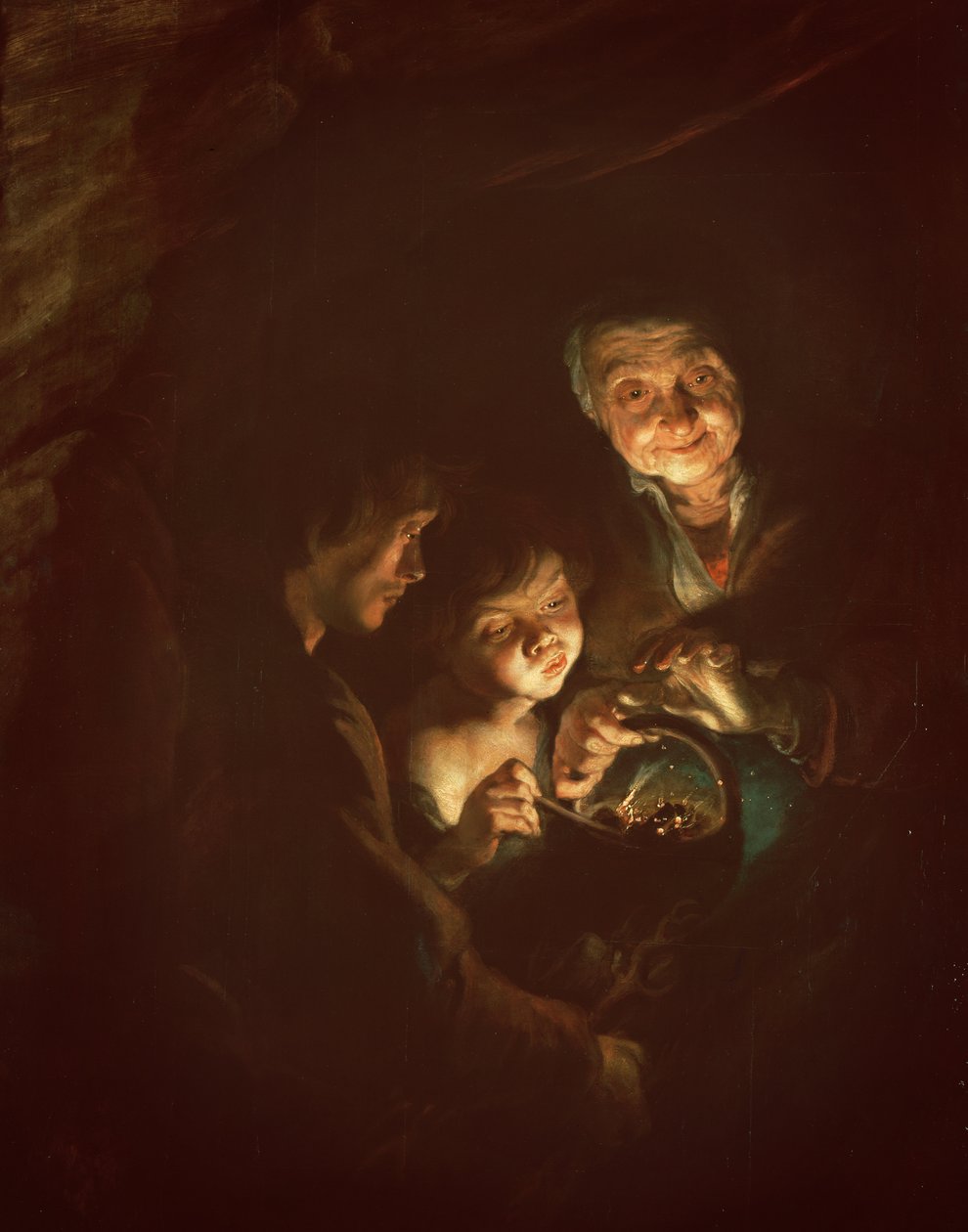 Öregasszony tűzhellyel, 1616-20 körül (olaj, fa) alkotó: Peter Paul Rubens
