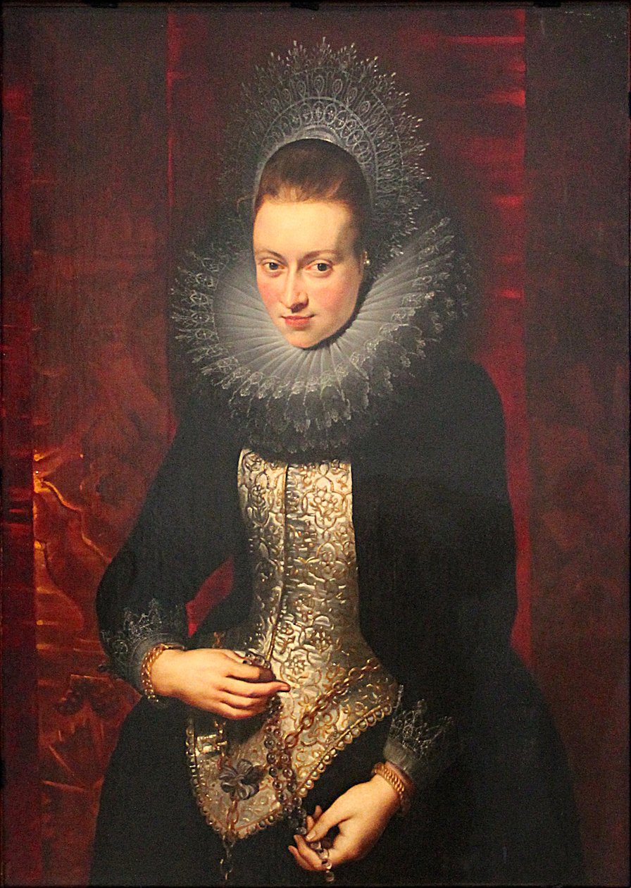 Egy fiatal nő portréja rózsafüzérrel alkotó: Peter Paul Rubens