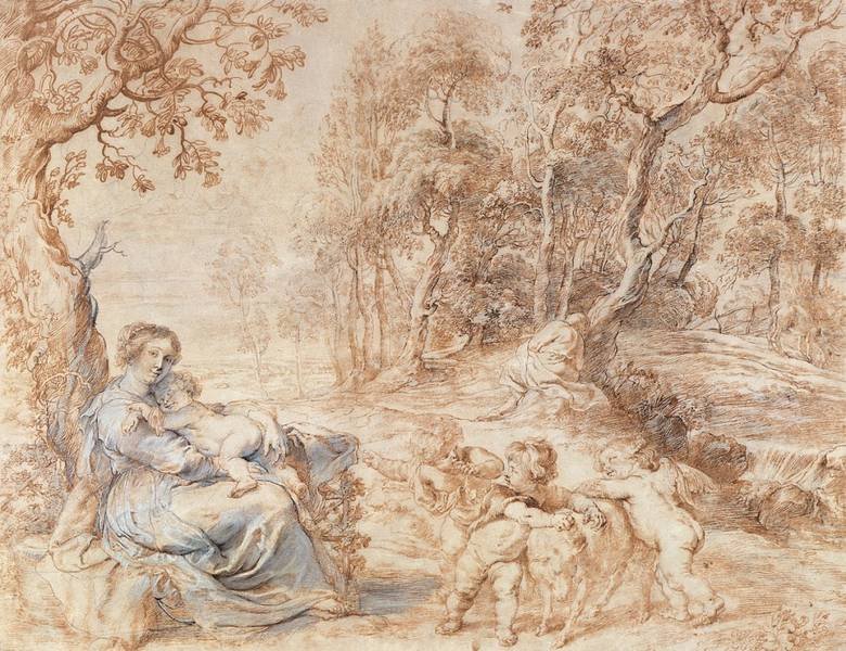 Pihenjen az Egyiptomba tartó járaton alkotó: Peter Paul Rubens