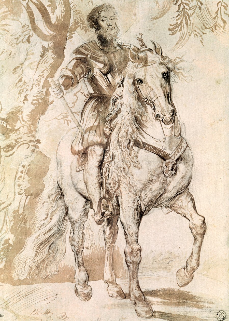 Tanulmány Lerma hercegének (1553-1625) lovas portréjához, 1603 alkotó: Peter Paul Rubens