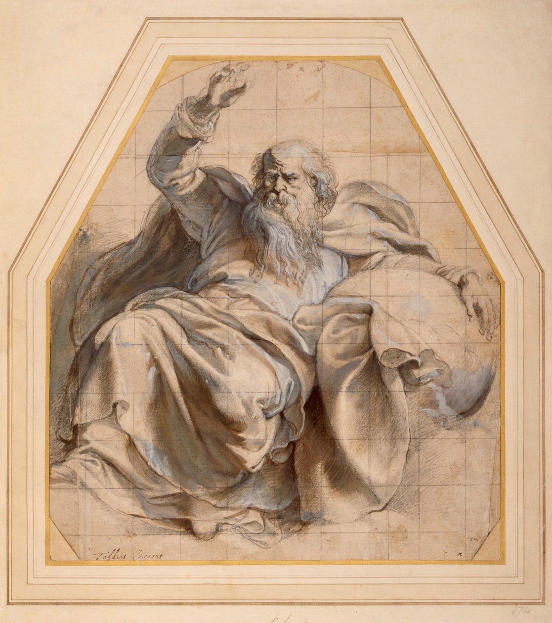 Tanulmány Zakariásról (ceruza és WC papíron) alkotó: Peter Paul Rubens
