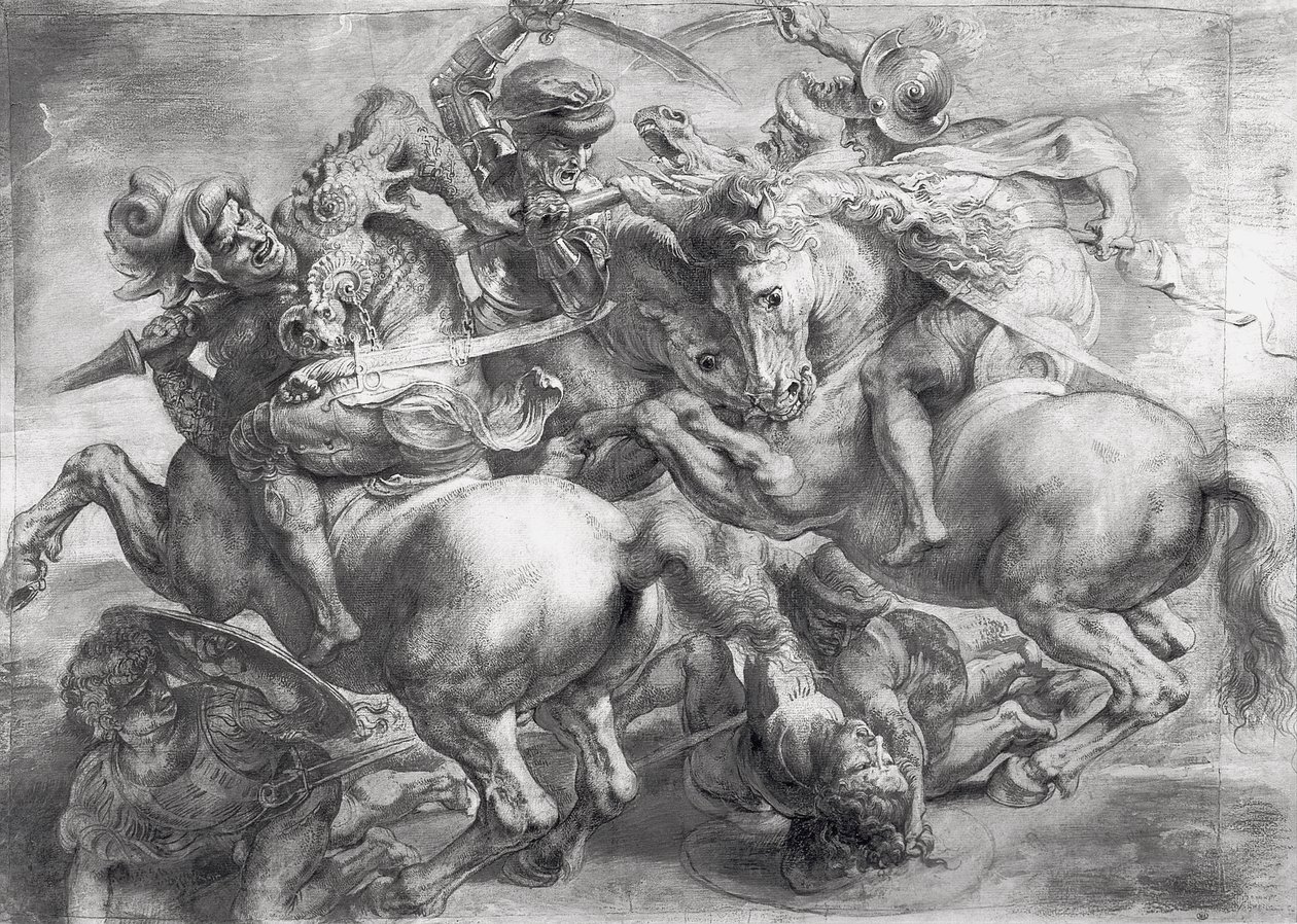 Anghiari csata Leonardo da Vinci után (1452-1519) alkotó: Peter Paul Rubens