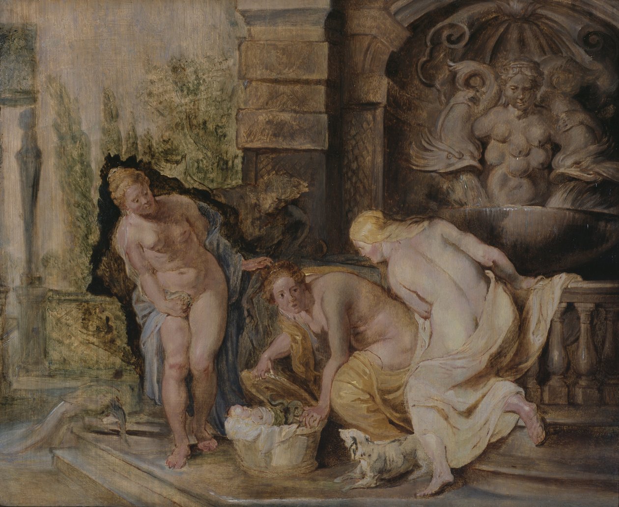Cecrops lányai felfedezik Erichthoniust 1615 körül alkotó: Peter Paul Rubens