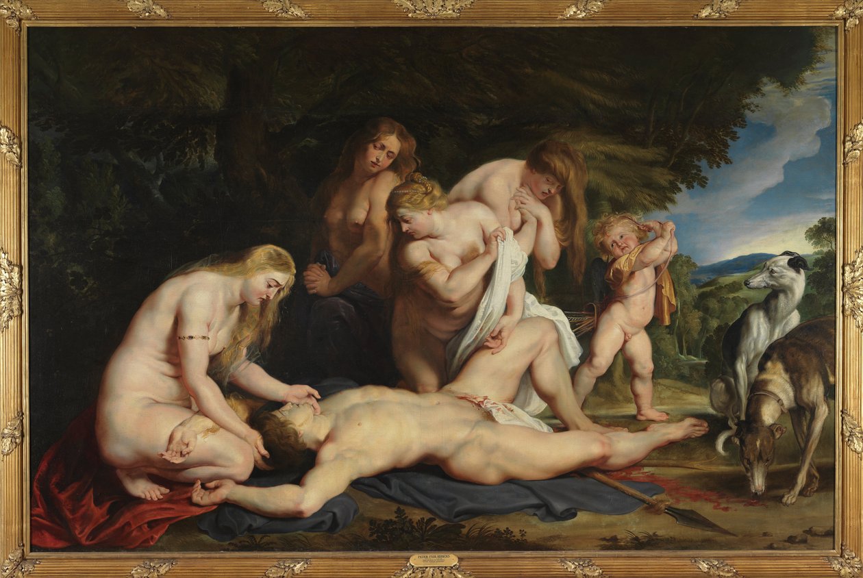 Adonisz halála (Vénusszal, Ámorral és a Három Graciával) alkotó: Peter Paul Rubens