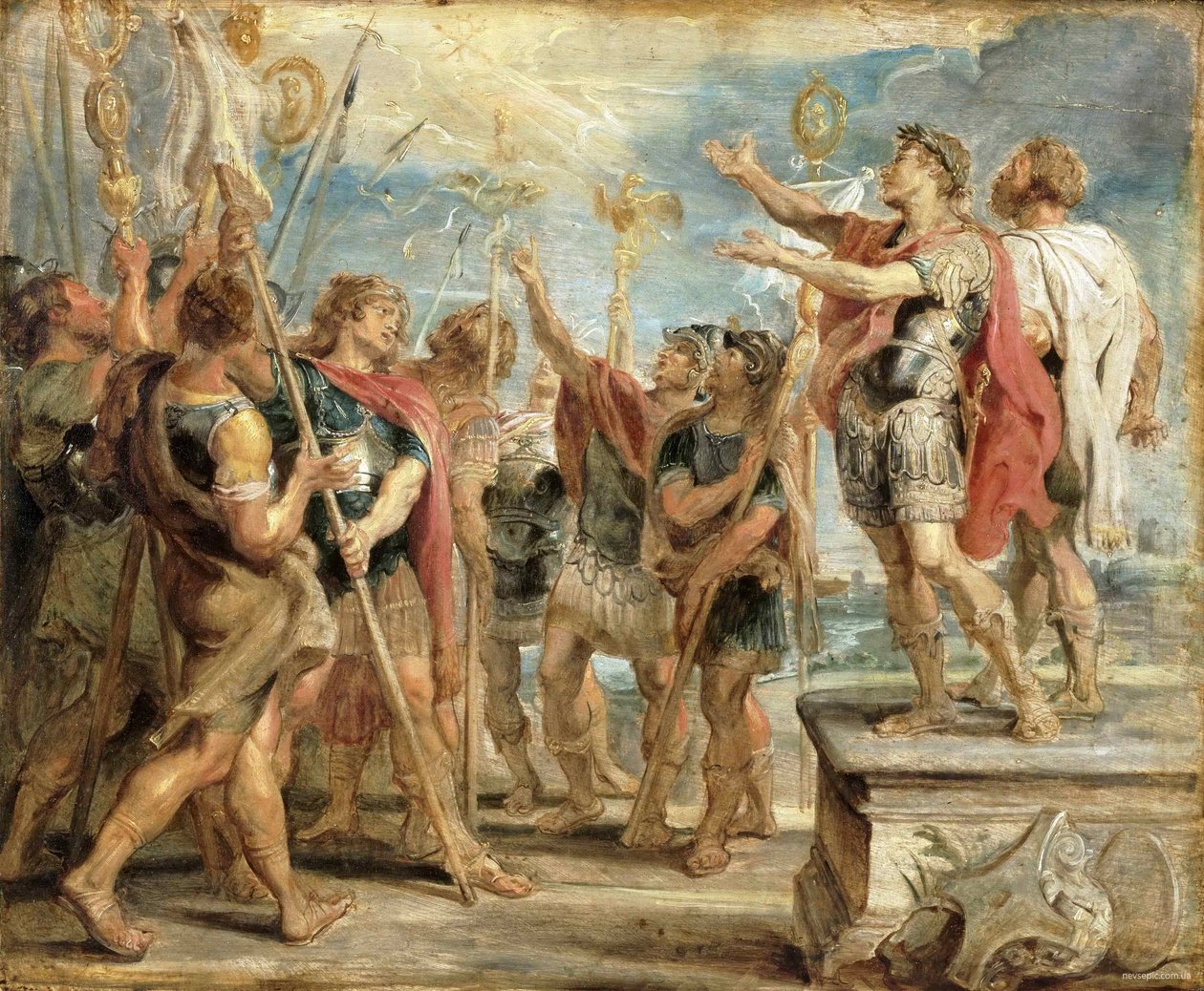 Krisztus emblémája Konstantin előtt alkotó: Peter Paul Rubens