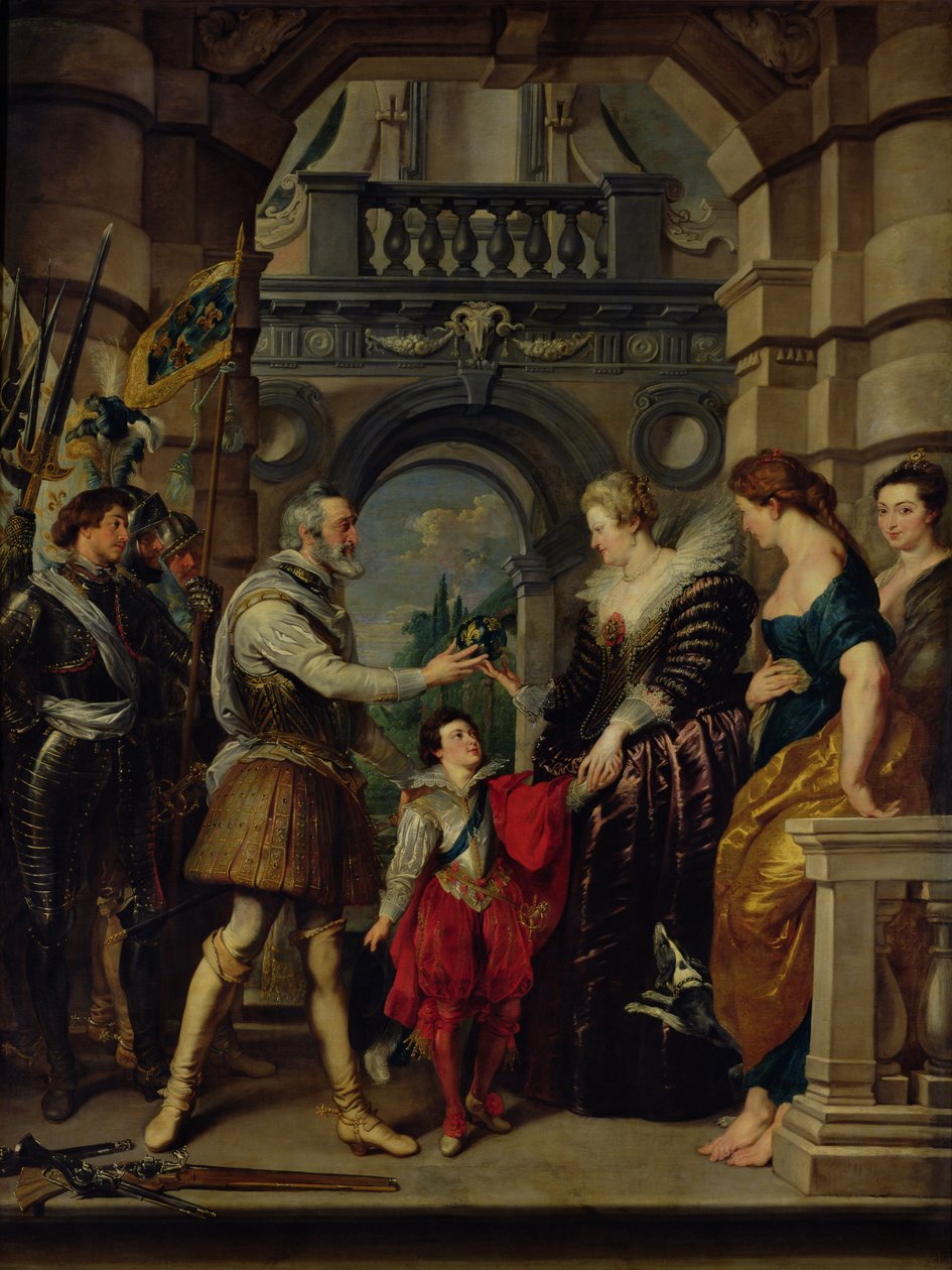 A Medici-ciklus: IV. Henrik (1553-1610) kivonul a németországi háborúba, és Marie de Medicinek (1573-1642) adományozza királyságának kormányát 1610. március 20., 1621-25 alkotó: Peter Paul Rubens