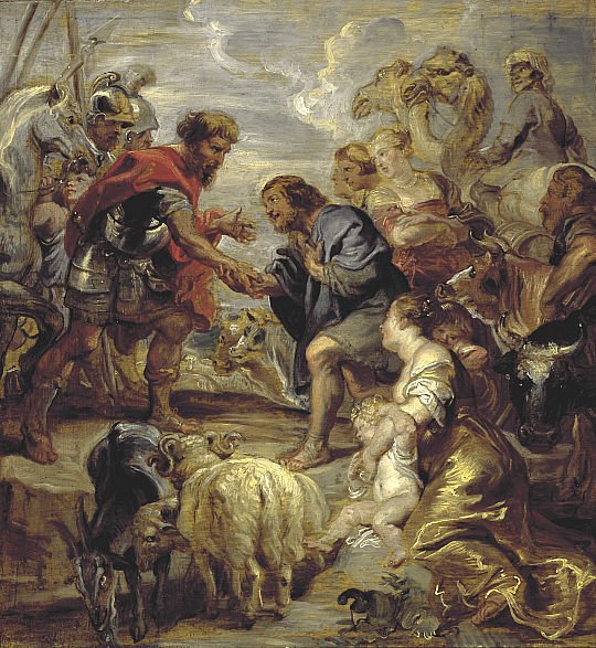 Jákob és Ézsau megbékélése alkotó: Peter Paul Rubens