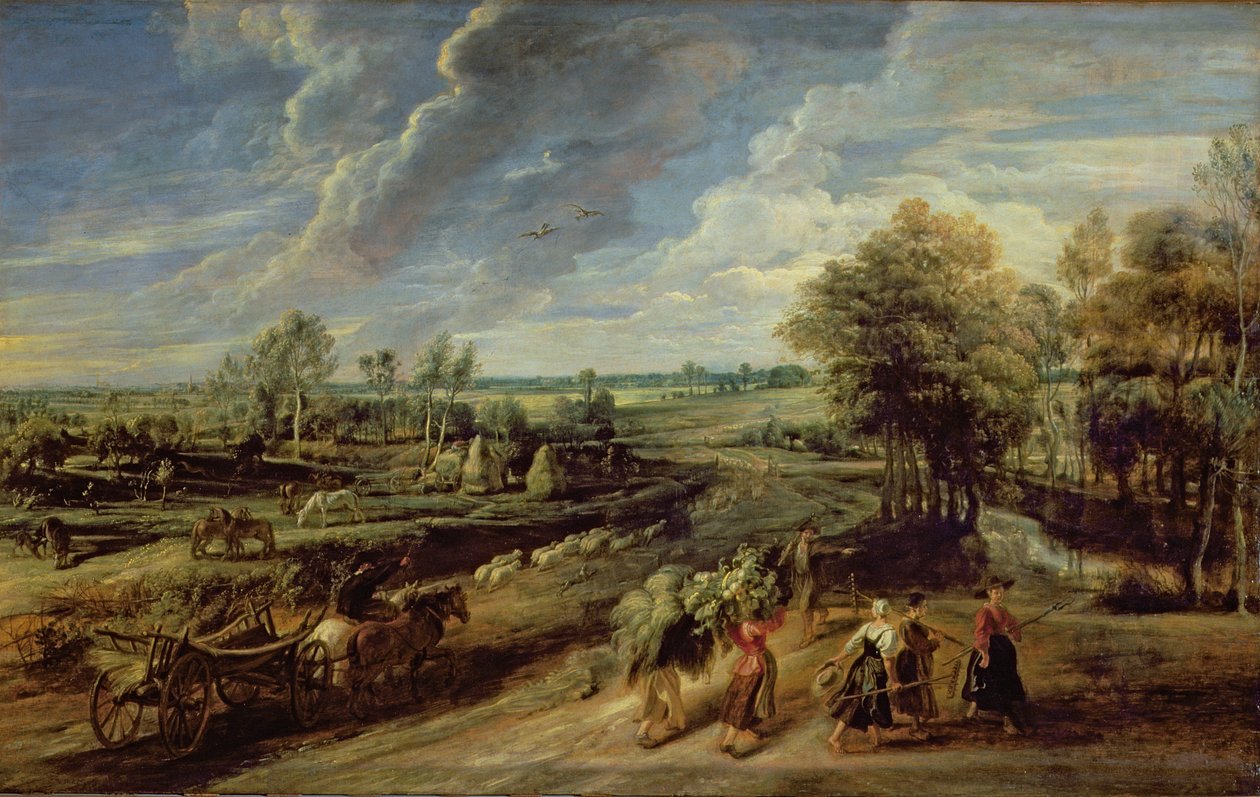 A mezőgazdasági munkások visszatérése a mezőkről alkotó: Peter Paul Rubens