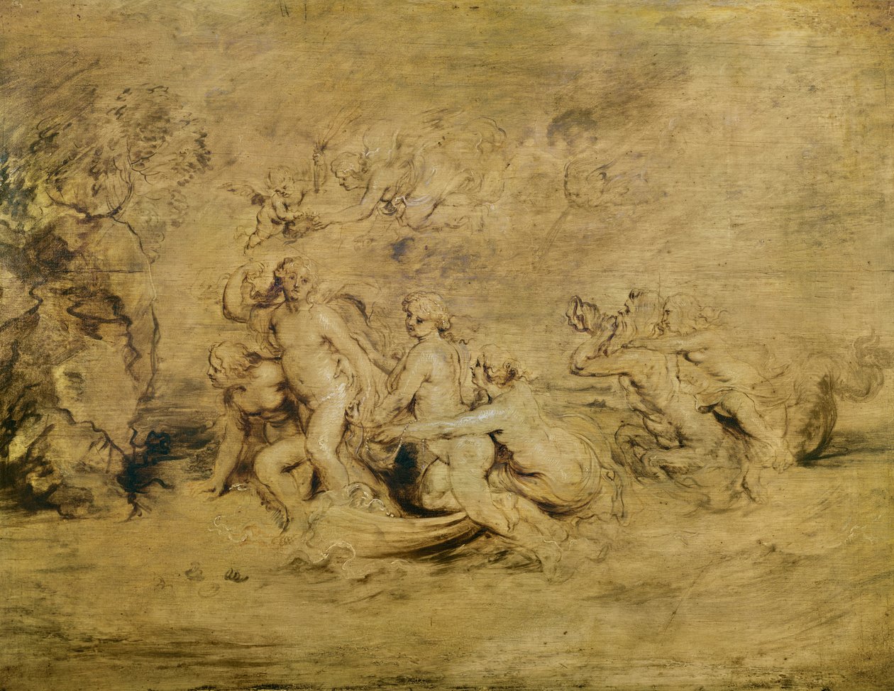 A Vénusz diadala (piros, fekete-fehér tinta és kréta papíron) alkotó: Peter Paul Rubens