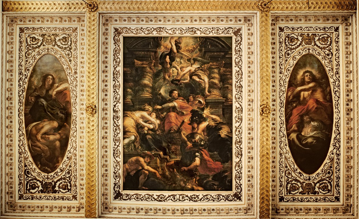 A Whitehall-mennyezet: Jakab király békés uralkodása (1566-1625) 1632-34 alkotó: Peter Paul Rubens