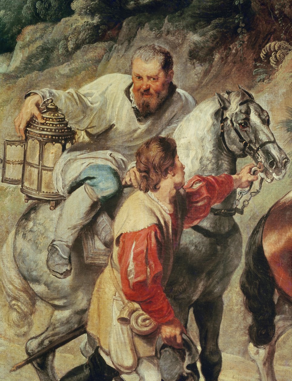 A sekrestyés kíséri a papot, amint az eucharisztiát visz egy haldoklónak, 1630 előtt. alkotó: Peter Paul Rubens