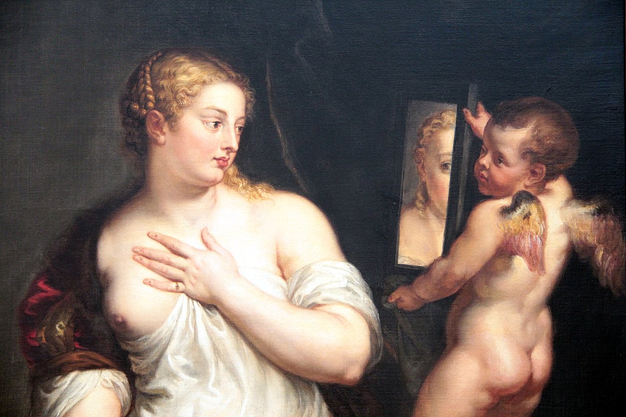 Vénusz és Ámor tükörrel alkotó: Peter Paul Rubens