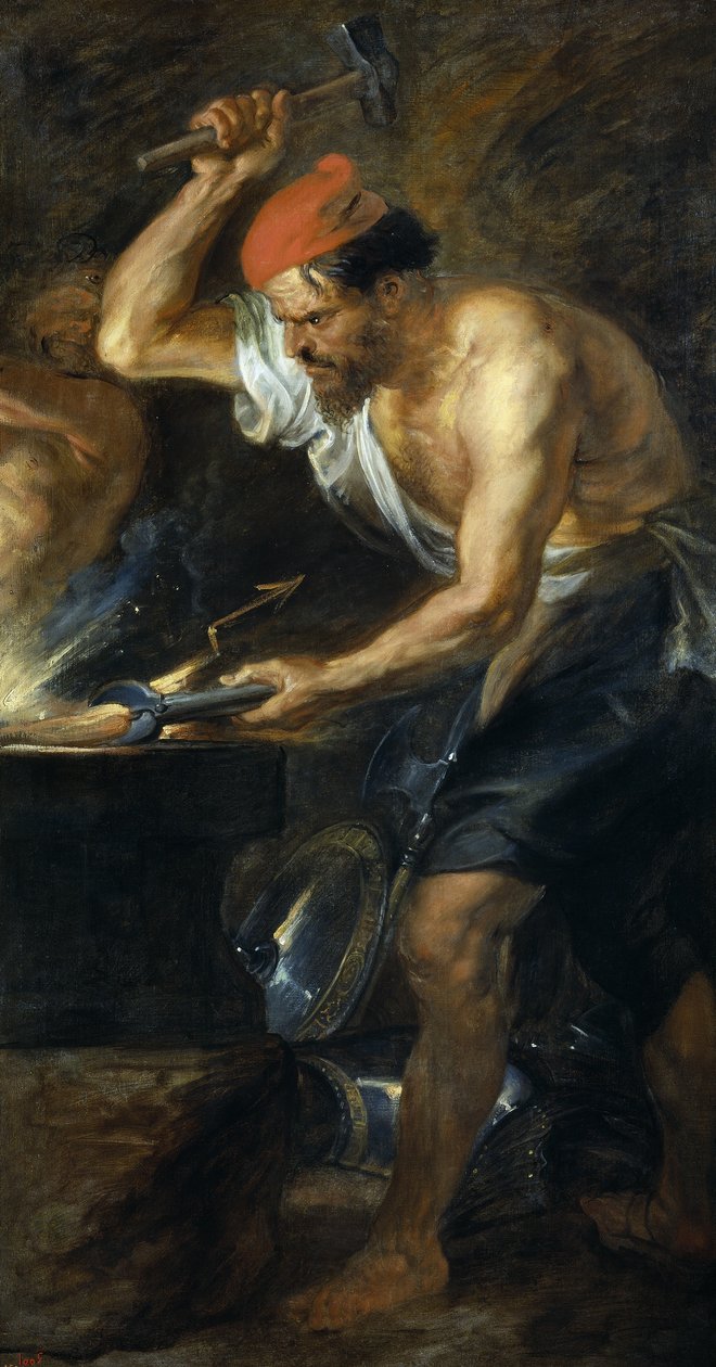 Vulkán kovácsolja a Jupiter sugarait alkotó: Peter Paul Rubens
