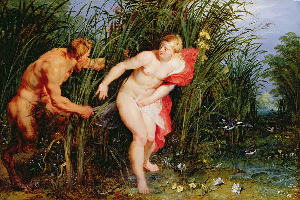 Serpenyő és Syrinx (olaj a tölgyre) alkotó: Peter Paul and Brueghel Rubens