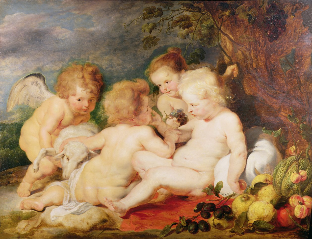 Krisztus, Szent János, egy angyal és egy kislány alkotó: Peter Paul Rubens