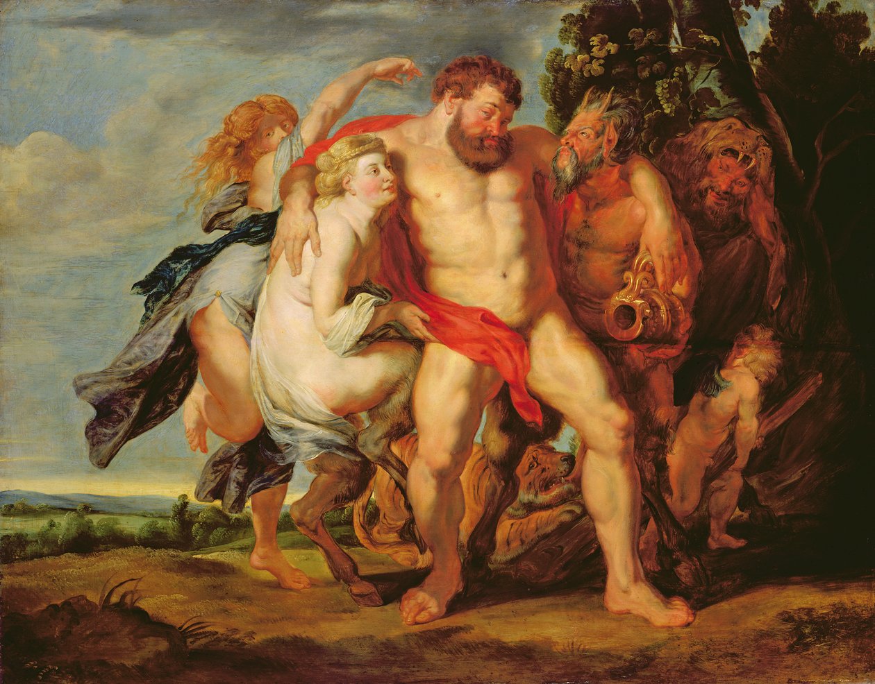 Részeg Herkules (olaj a tölgyre) alkotó: Peter Paul studio of Rubens