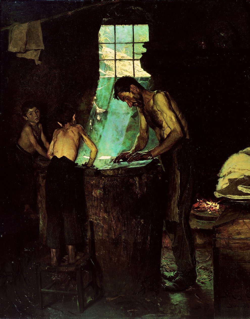 Olasz falusi kalapkészítők alkotó: Peder Severin Krøyer