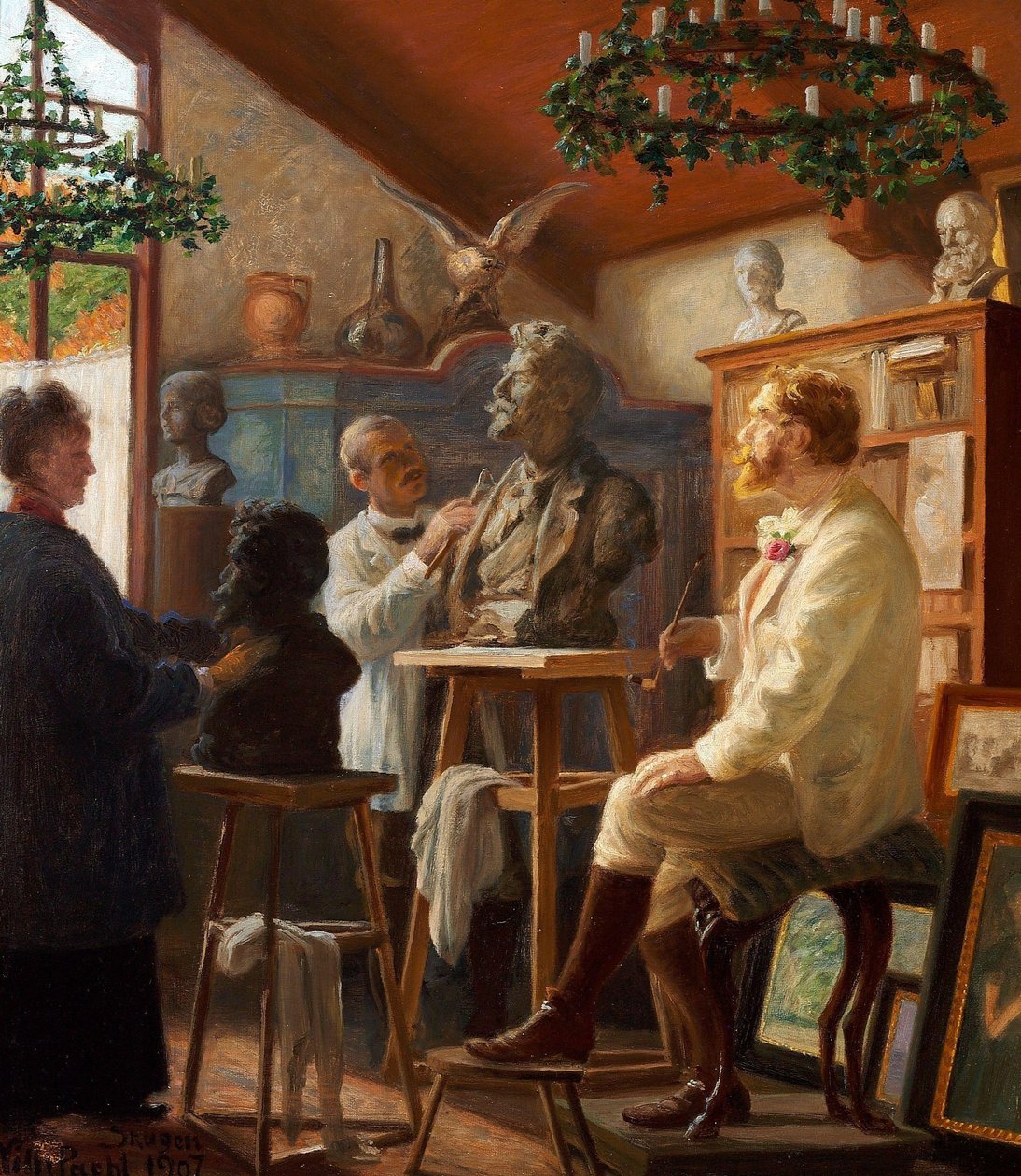 A festő Krøyer modellje a skageni műtermében alkotó: Peder Severin Krøyer
