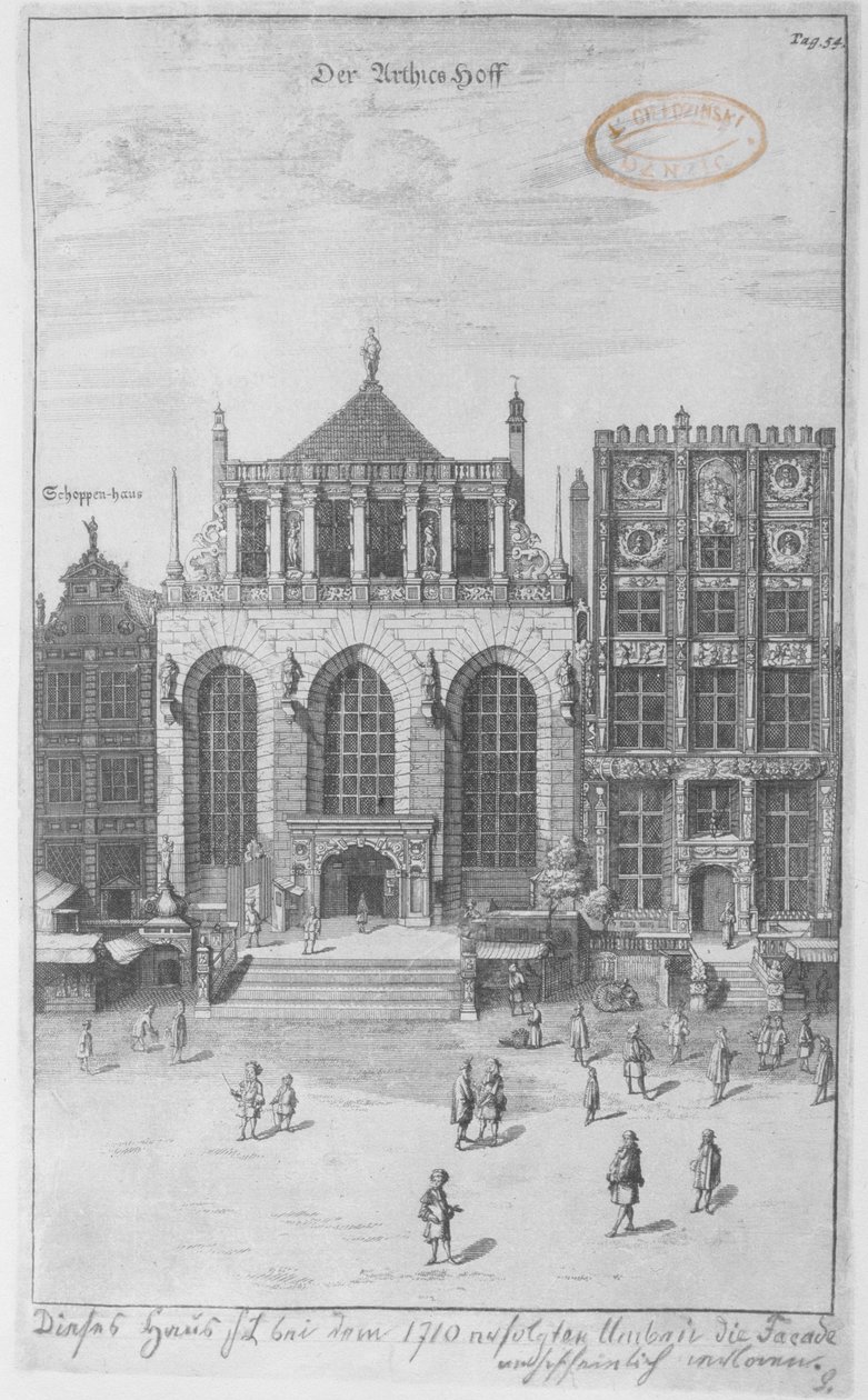 Az Artus udvar, 1687 (rézkarc itatópapírra) alkotó: Peter Willer