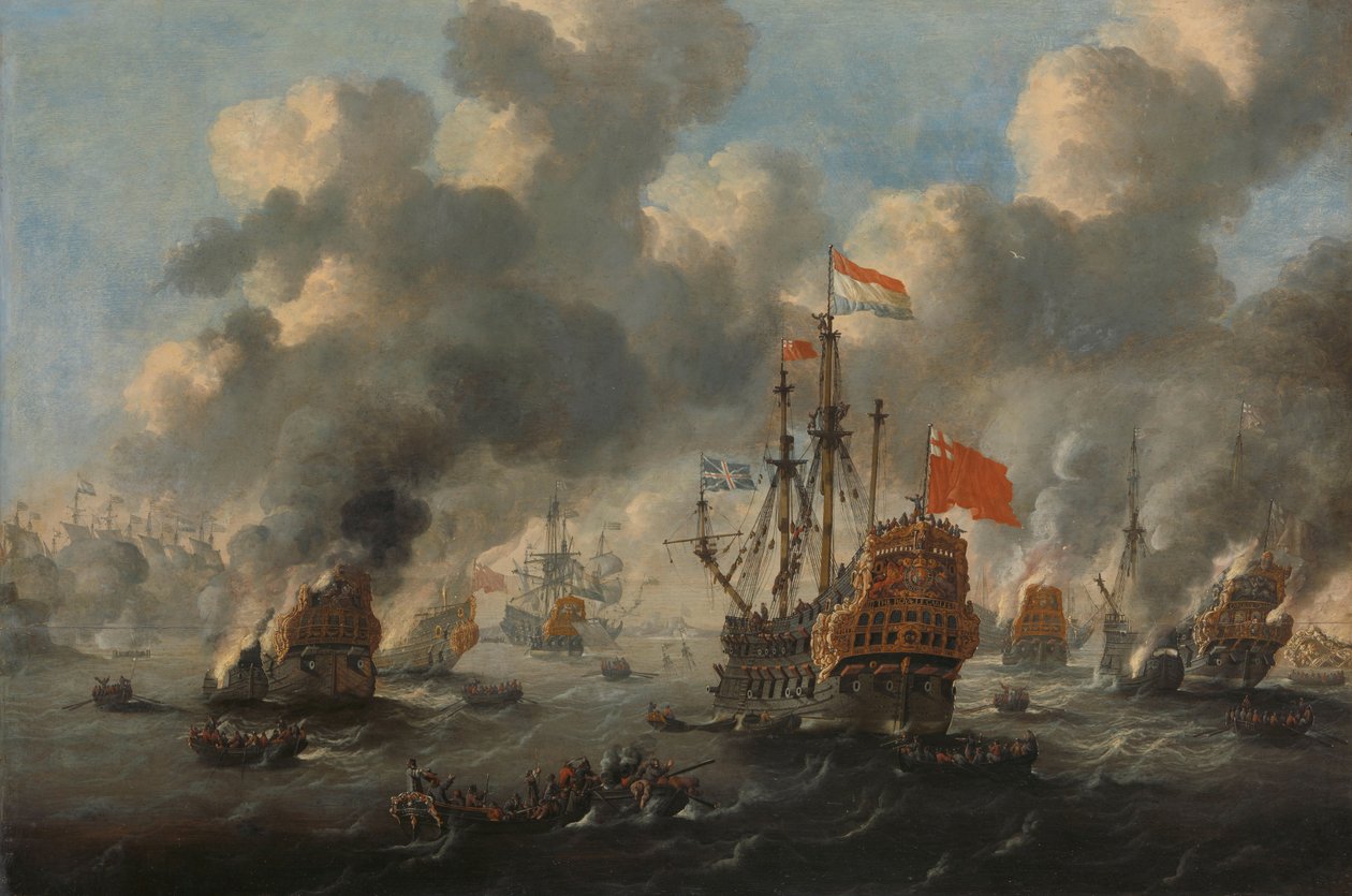 Az angol flotta elégetése Chatham mellett, 1667. június 20 -án alkotó: Peter van de Velde