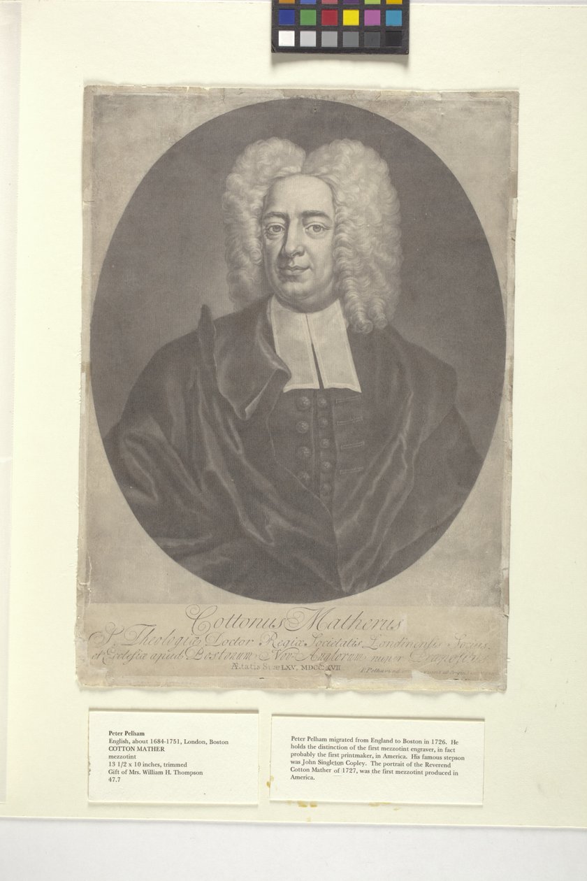 Cotton Mather (tinta) alkotó: Peter (after) Pelham