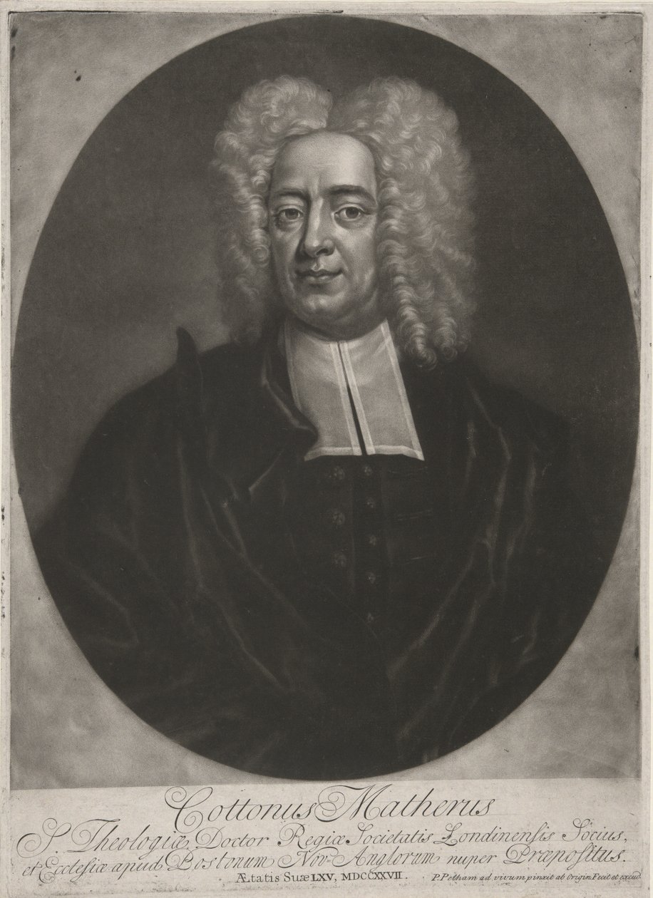 Cotton Mather, kocsma. 1728 (metszet) alkotó: Peter (after) Pelham