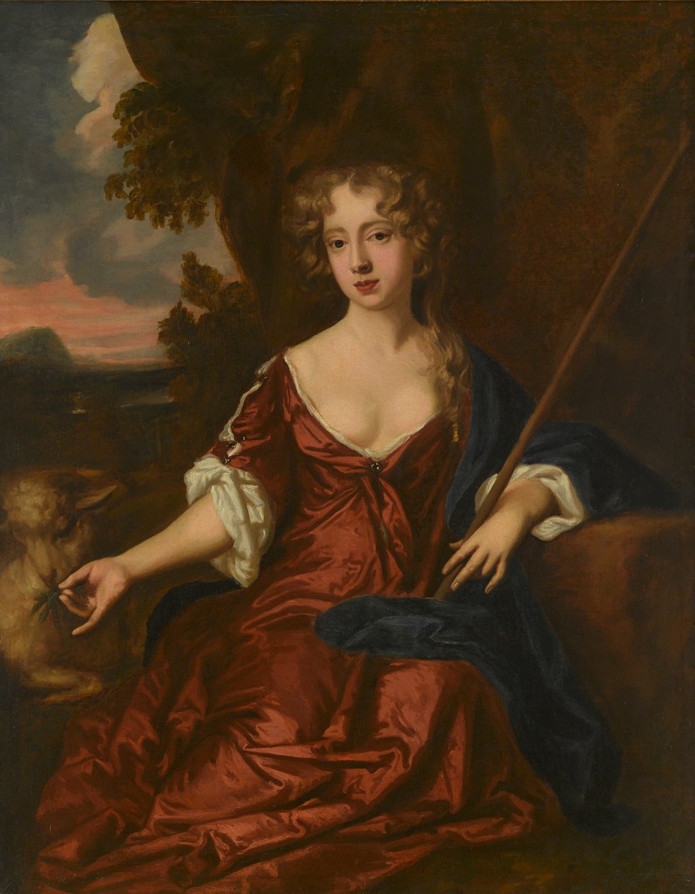 Egy hölgy portréja, állítólag Nell Gwynne pásztorlányként (olaj, vászon) alkotó: Peter (circle of) Lely