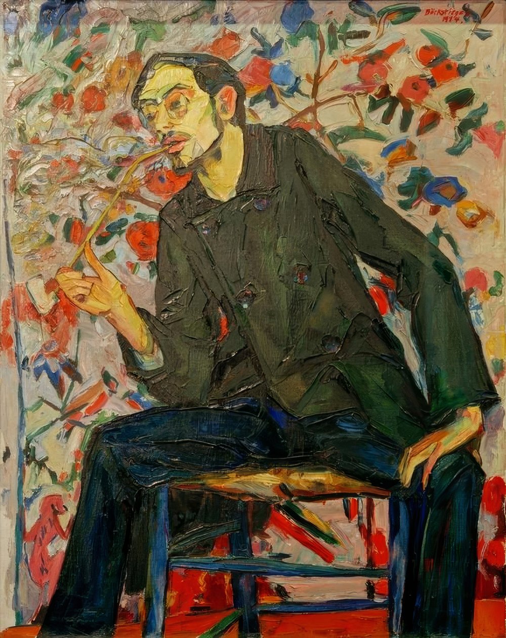 Conrad Felixmüller festő portréja alkotó: Peter August Böckstiegel