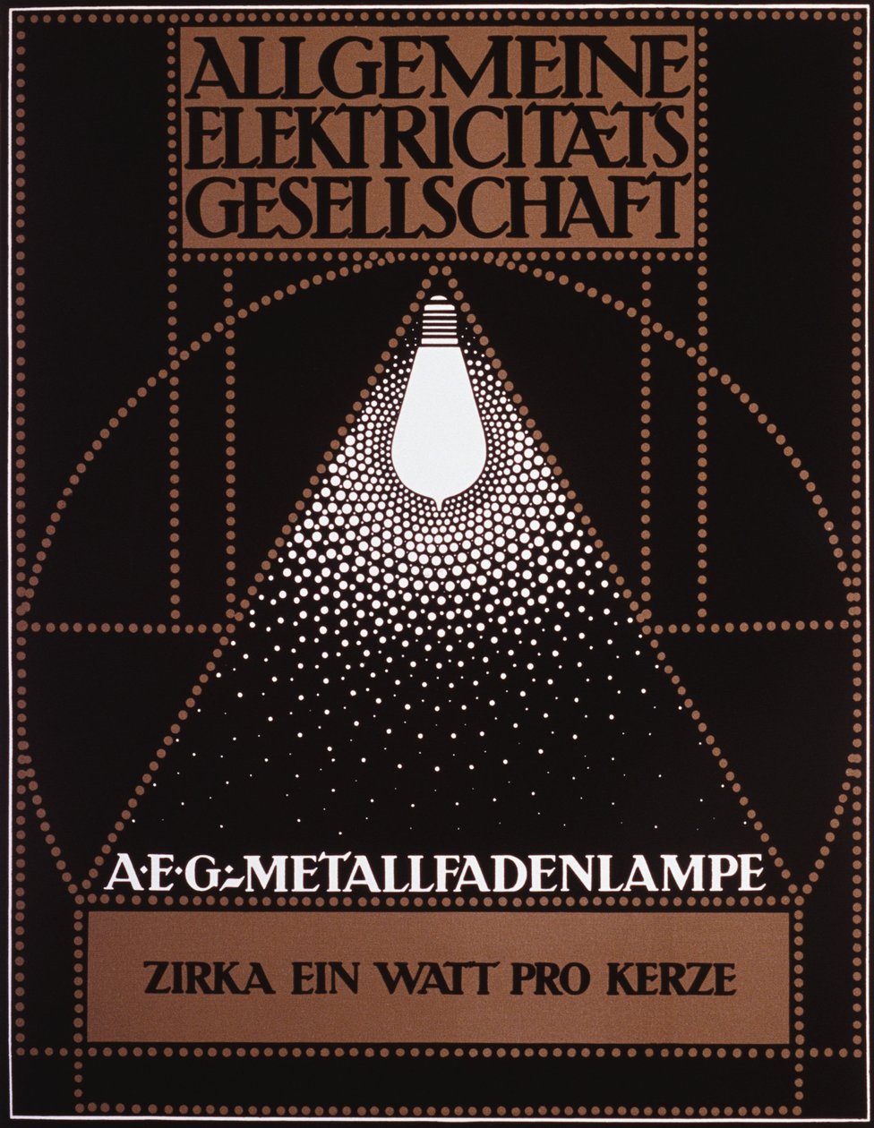 A General Electric Company reklámplakátja [AEG] 1910 alkotó: Peter Behrens