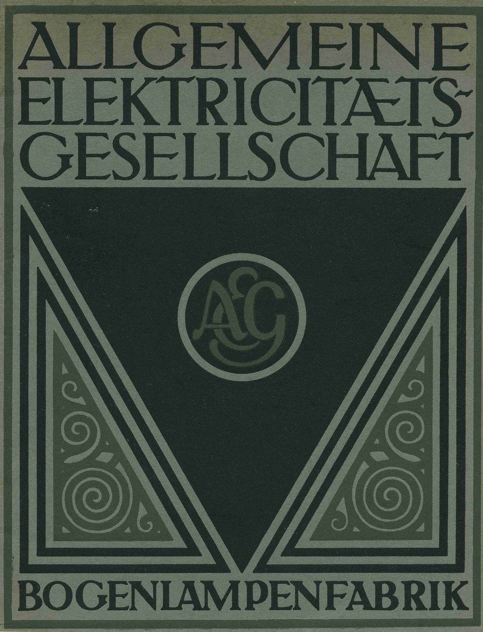 Egy AEG termékismertető címlapja alkotó: Peter Behrens