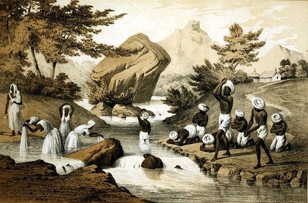 Hindoo Costumes, Mauritius, vésette James Queen (1824-kb. 1877) pub. szerző: Peter S. Duval (litho) alkotó: Peter Bernhard Wilhelm (after) Heine