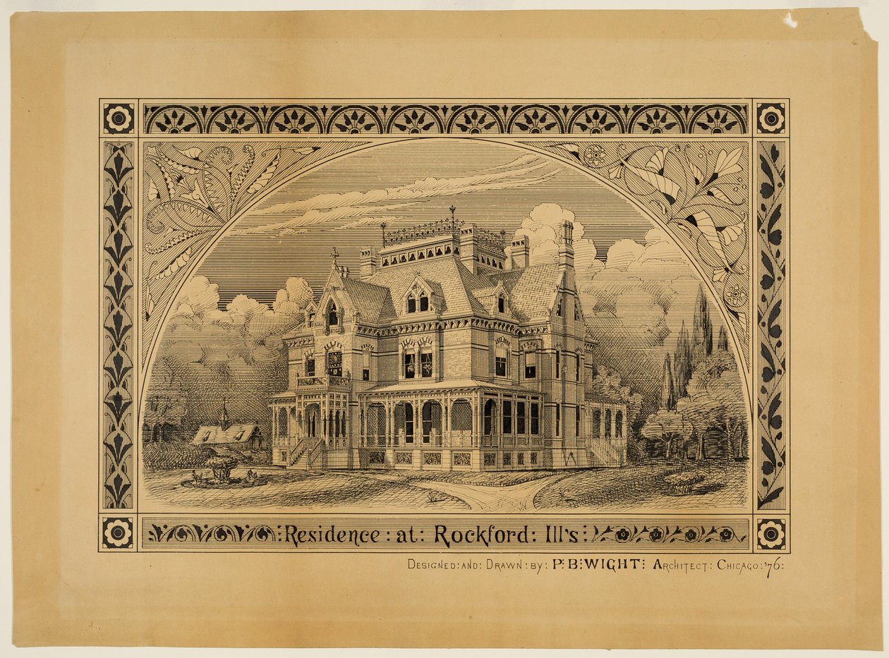 N. C. Thompson House, Rockford, Illinois, Perspective alkotó: Peter Bonnett Wight