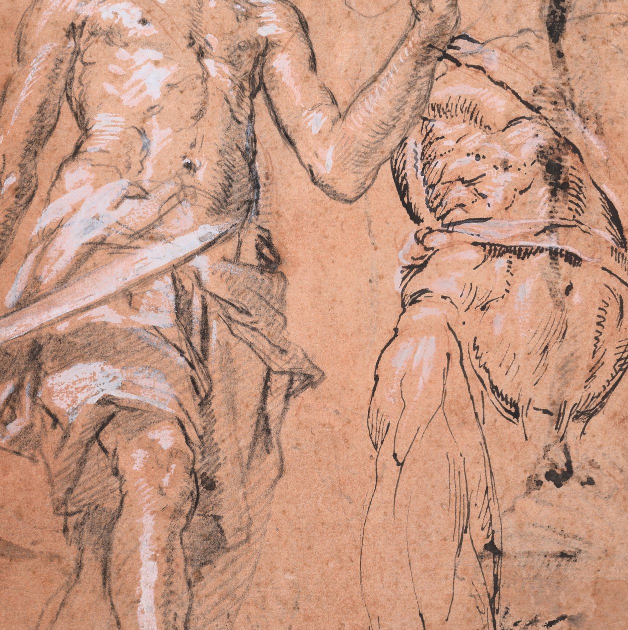 Két tanulmány egy karddal álló emberről Nagy Sándor, verso: Tanulmányok..., kb. 1601. alkotó: Peter Candid