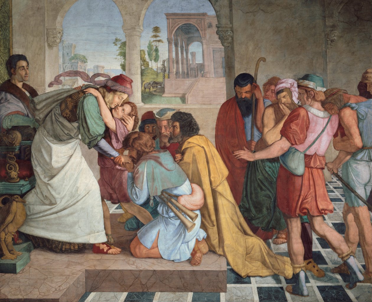 József felfedi magát testvéreinek, 1817 alkotó: Peter Cornelius von