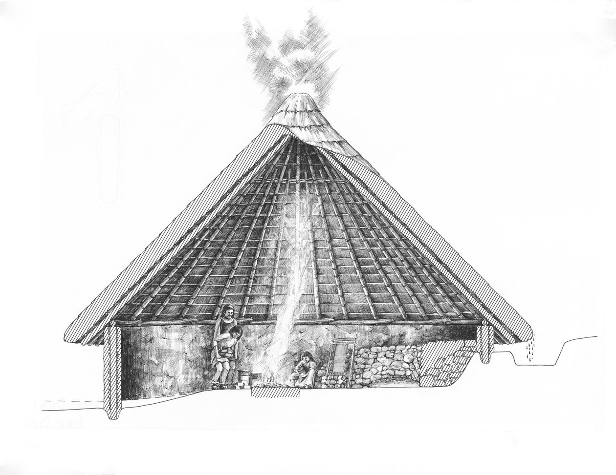 Bronzkori kerek ház alkotó: Peter Dunn