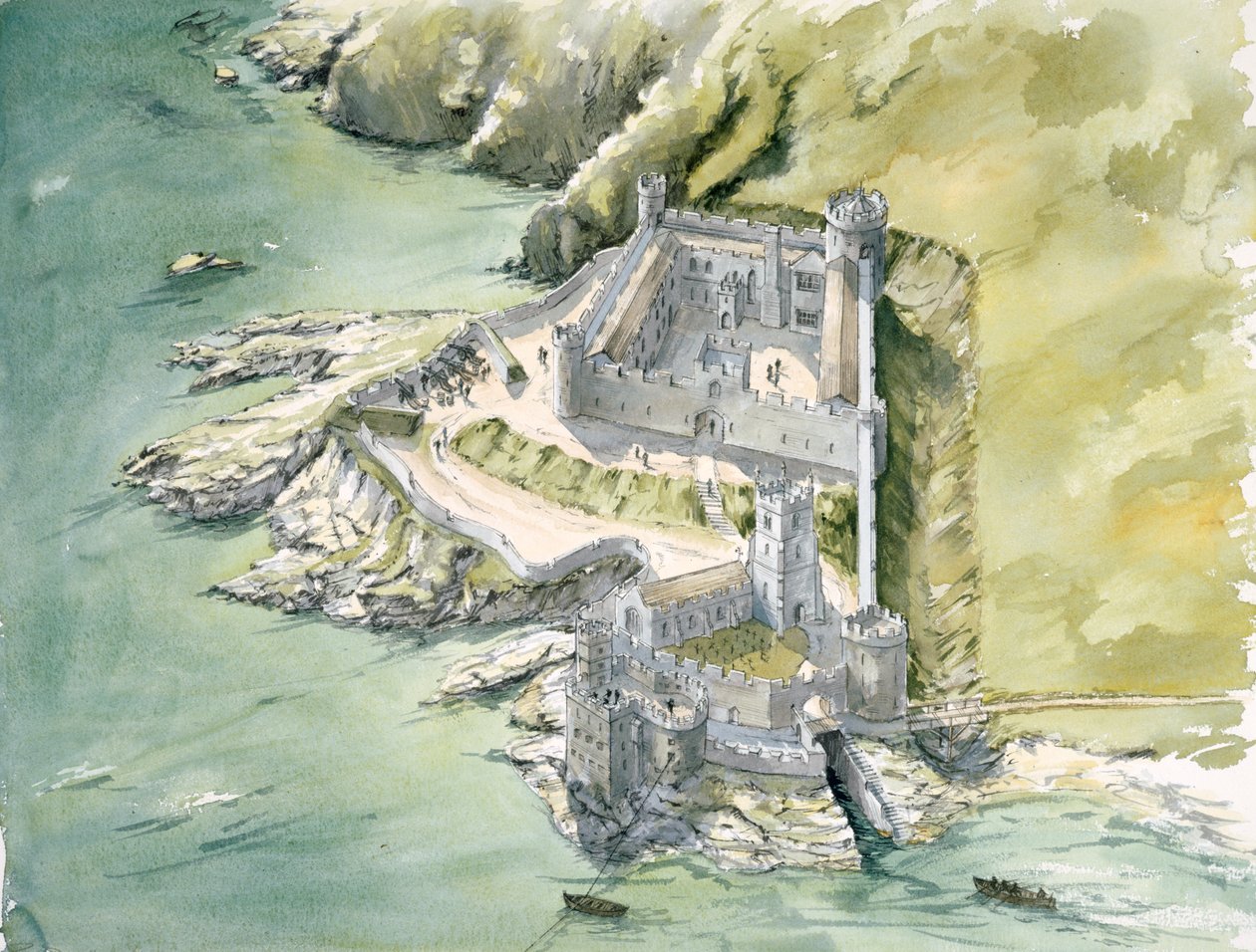Dartmouth kastély, c1550, c1990-2010 alkotó: Peter Dunn