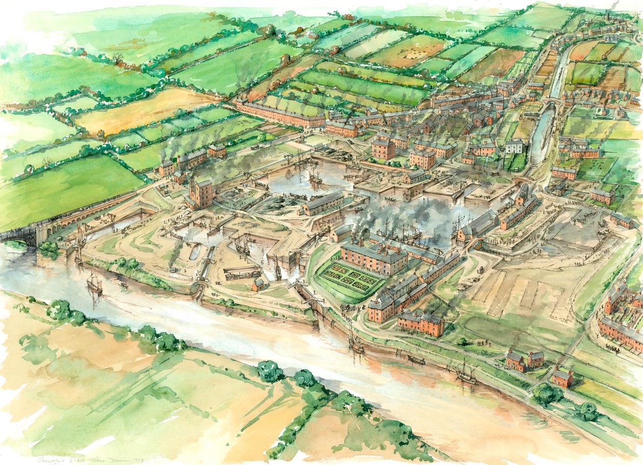 Stourport fejlesztése c1809, c1980-2010 alkotó: Peter Dunn