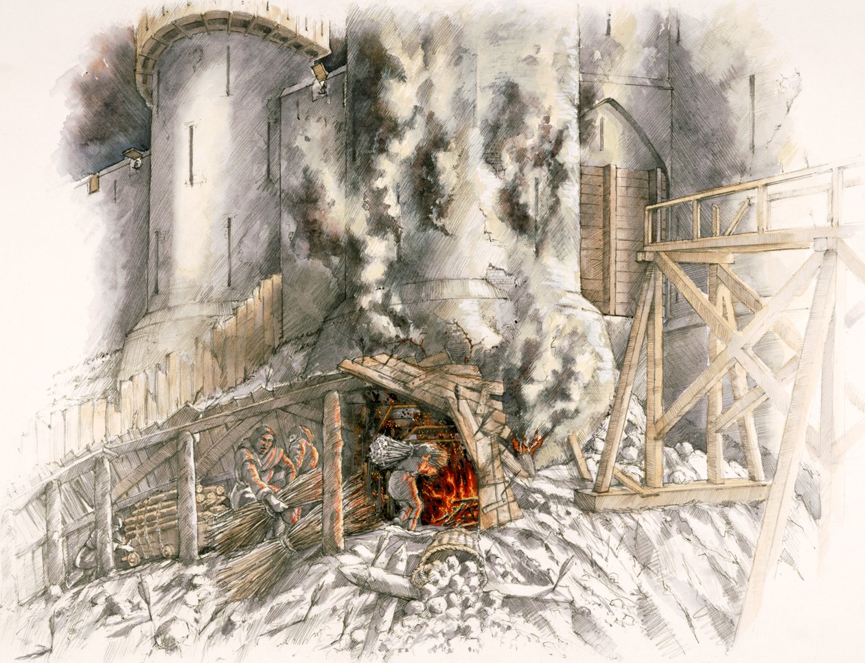 Dover kastély ostroma, 1216, 1990-2010 alkotó: Peter Dunn