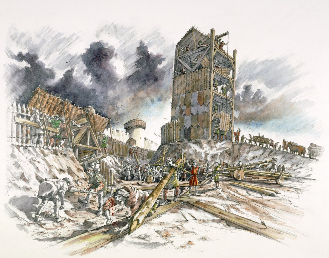 Dover kastély ostroma, 1216, 1990-2010 alkotó: Peter Dunn