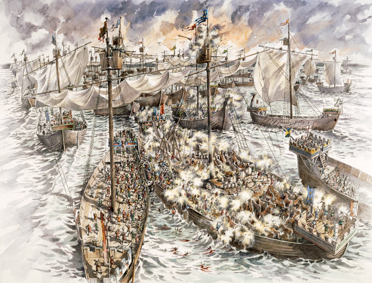 Dover kastély ostroma, 1216, 1990-2010 alkotó: Peter Dunn
