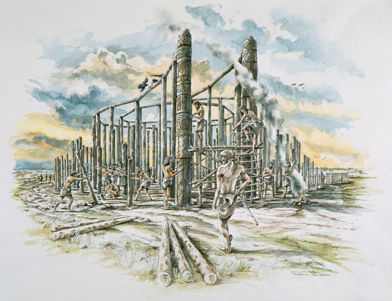 Durrington Walls, Wiltshire, Kr.e. 2500, 2000-es évek eleje alkotó: Peter Dunn