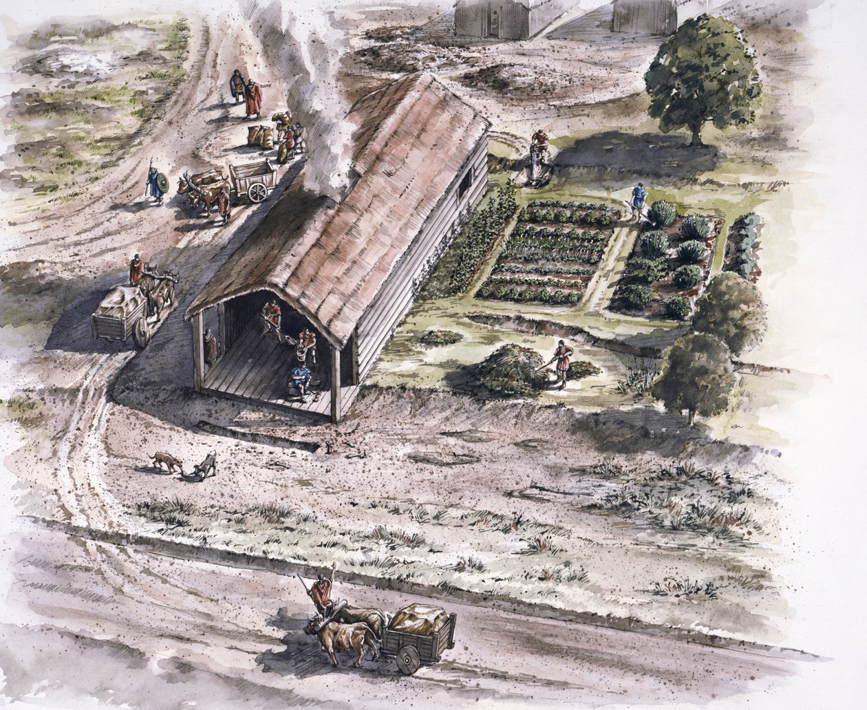 Ipari épület, Ribchester római erőd, Lancashire, 2. század, 1996 alkotó: Peter Dunn