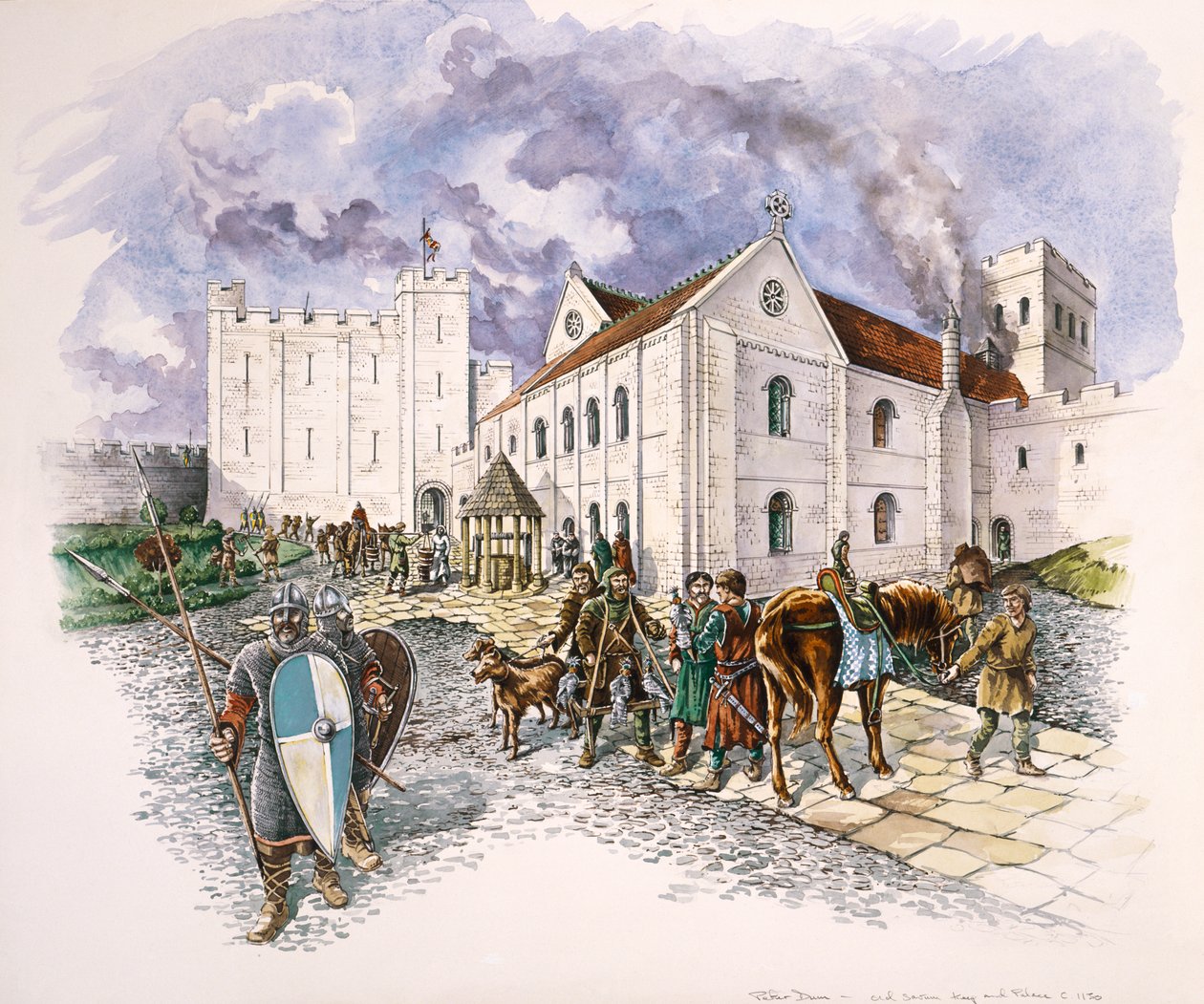 Keep and Palace, Old Sarum, Wiltshire, c1130, 1994 alkotó: Peter Dunn