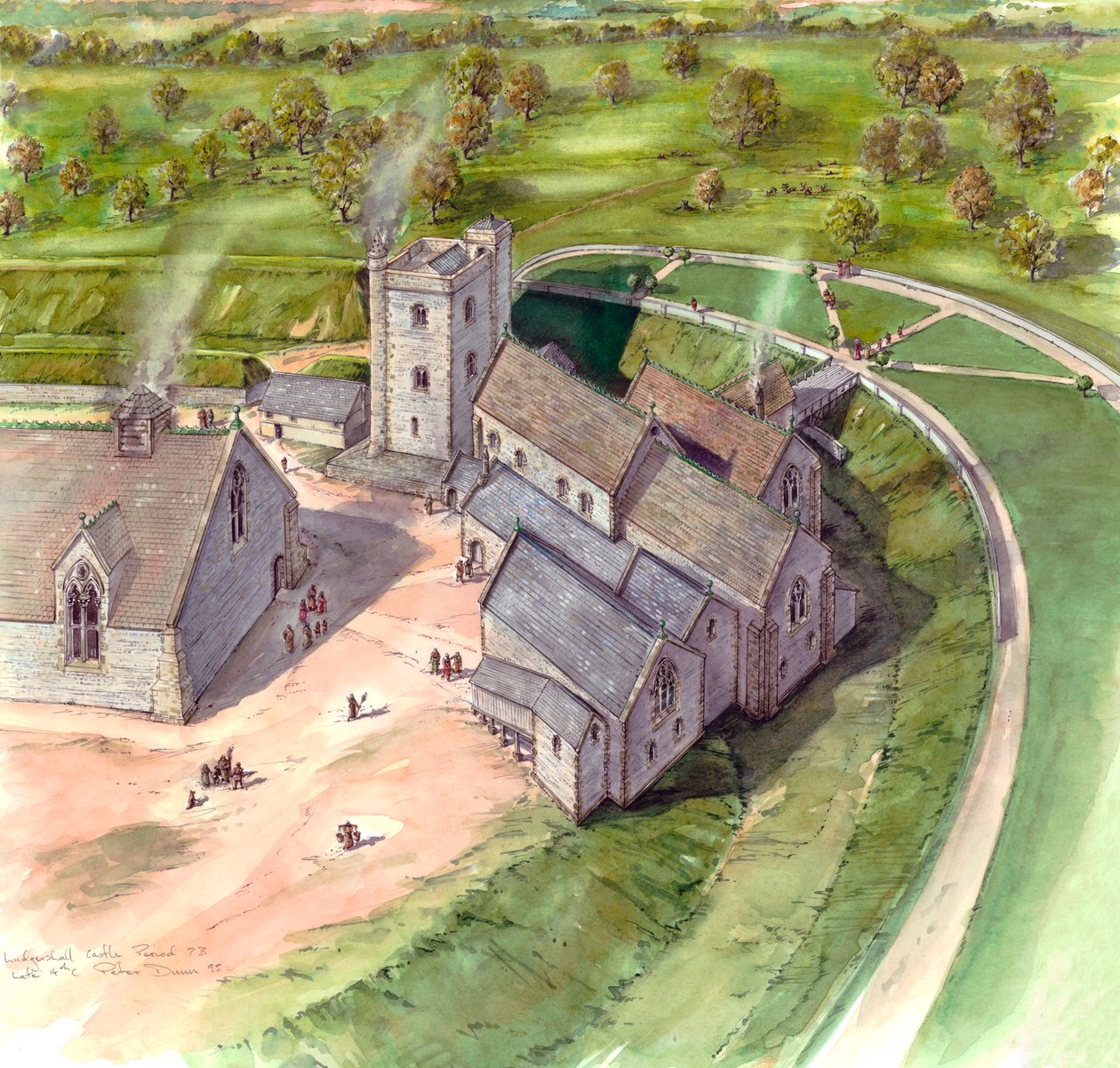 Ludgershall kastély, 14. század vége, 1990-2010 alkotó: Peter Dunn
