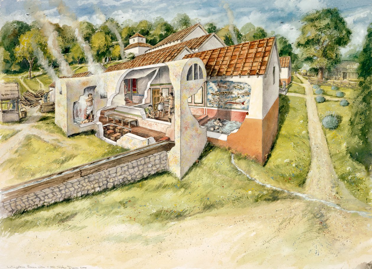 Lullingstone római villa, 4. század, 1990-2010 alkotó: Peter Dunn
