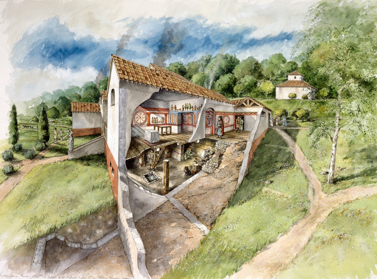 Lullingstone római villa, 4. század, 1990-2010 alkotó: Peter Dunn
